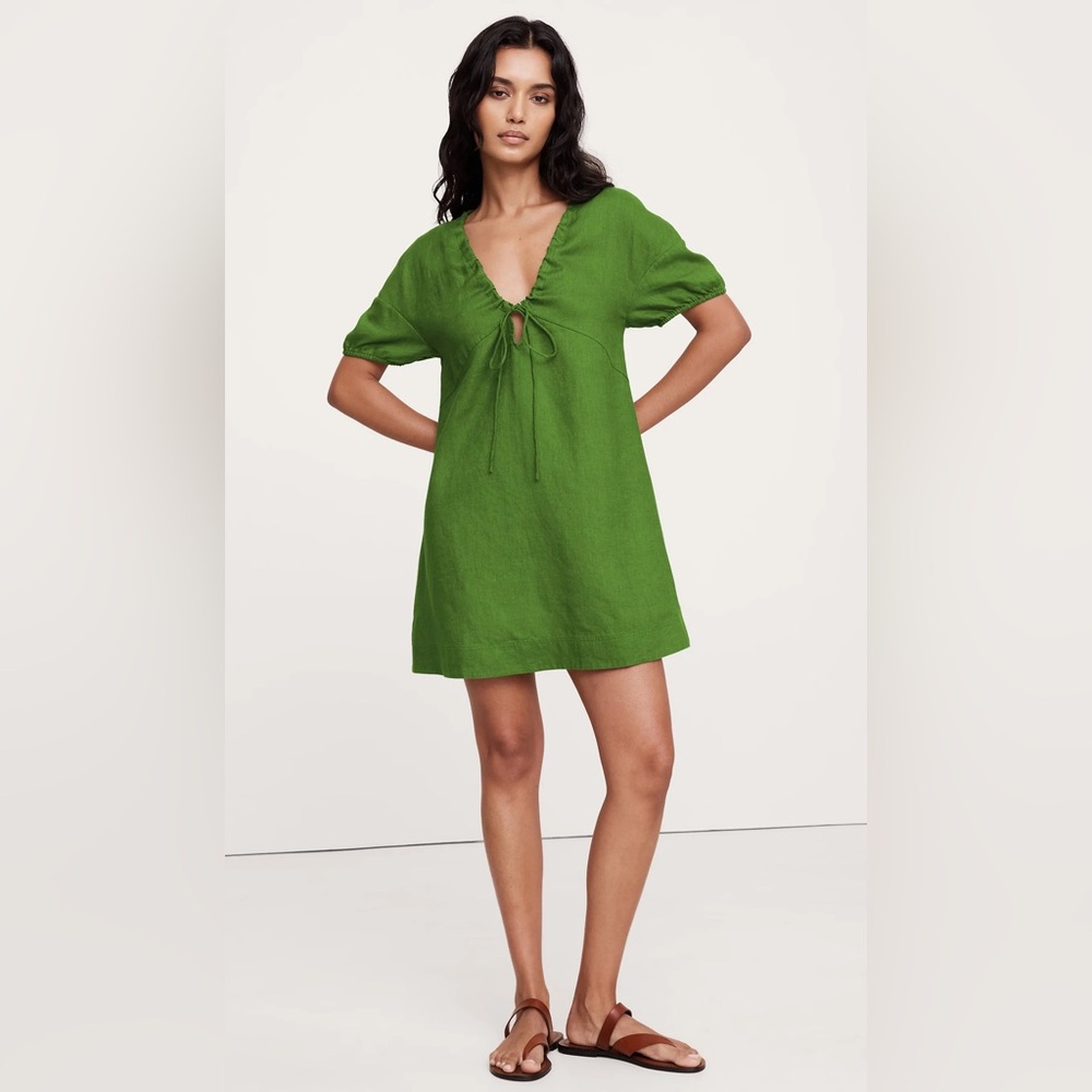 Banana Republic Linen Tie Front Dress